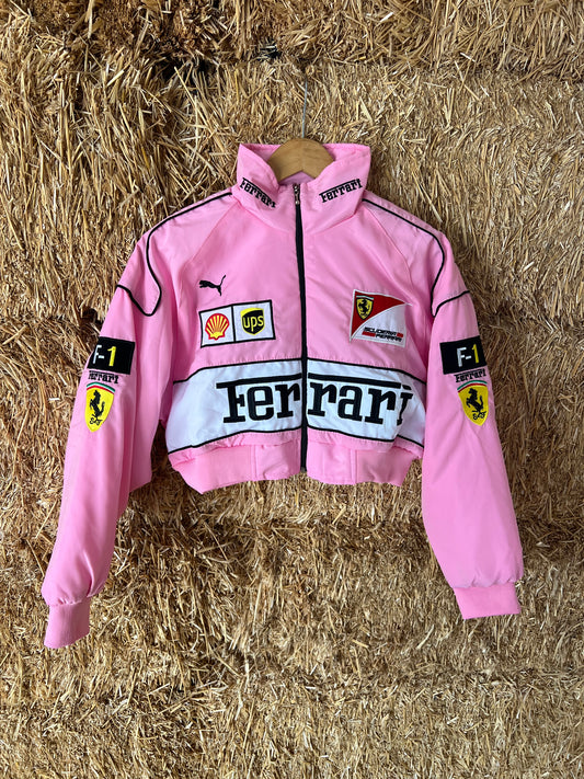 Pink Crop Race Jacket