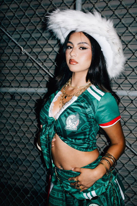 Mexico Front Tie Crop Jersey