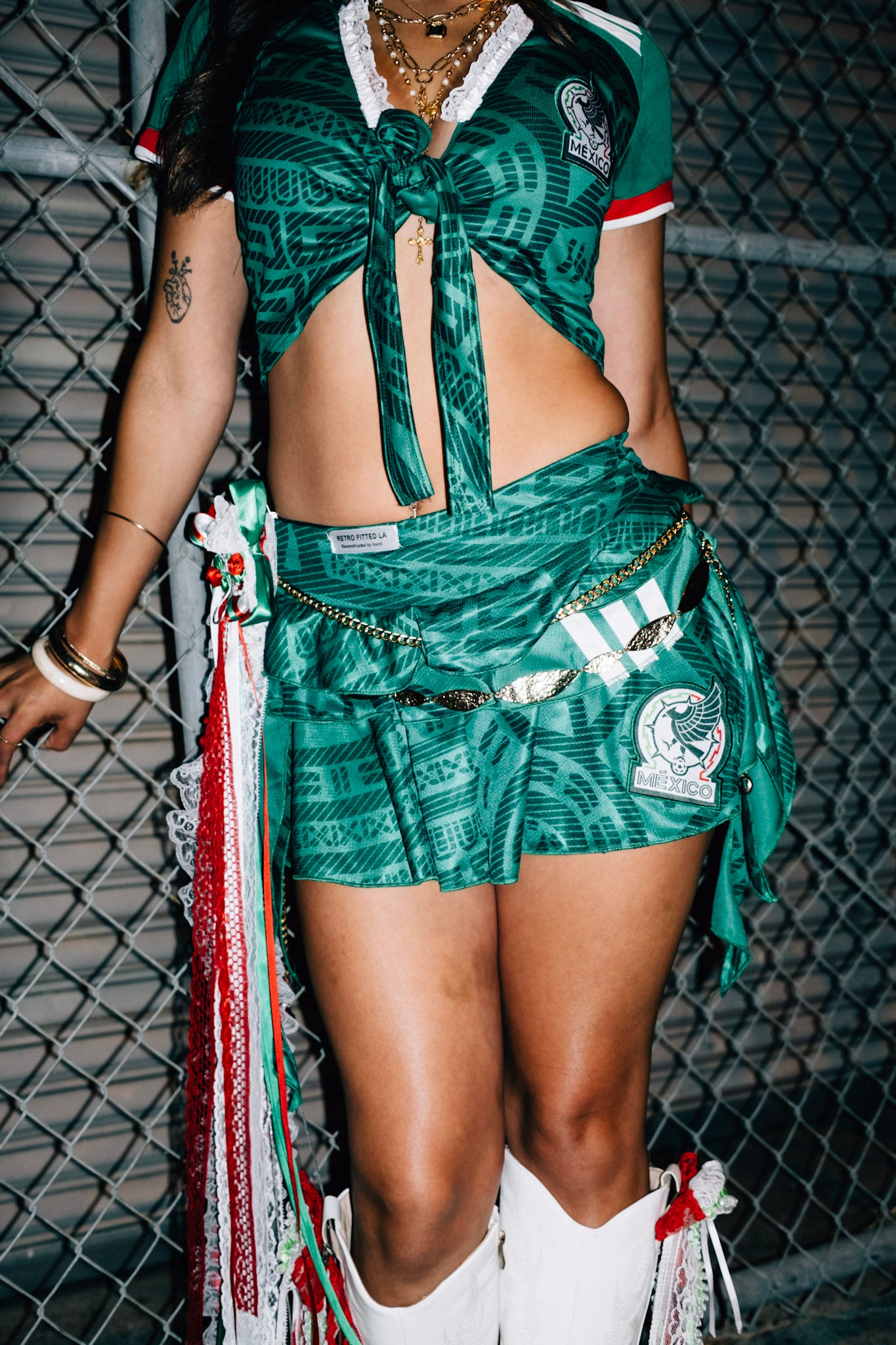 Mexico Jersey Ruffle Skirt