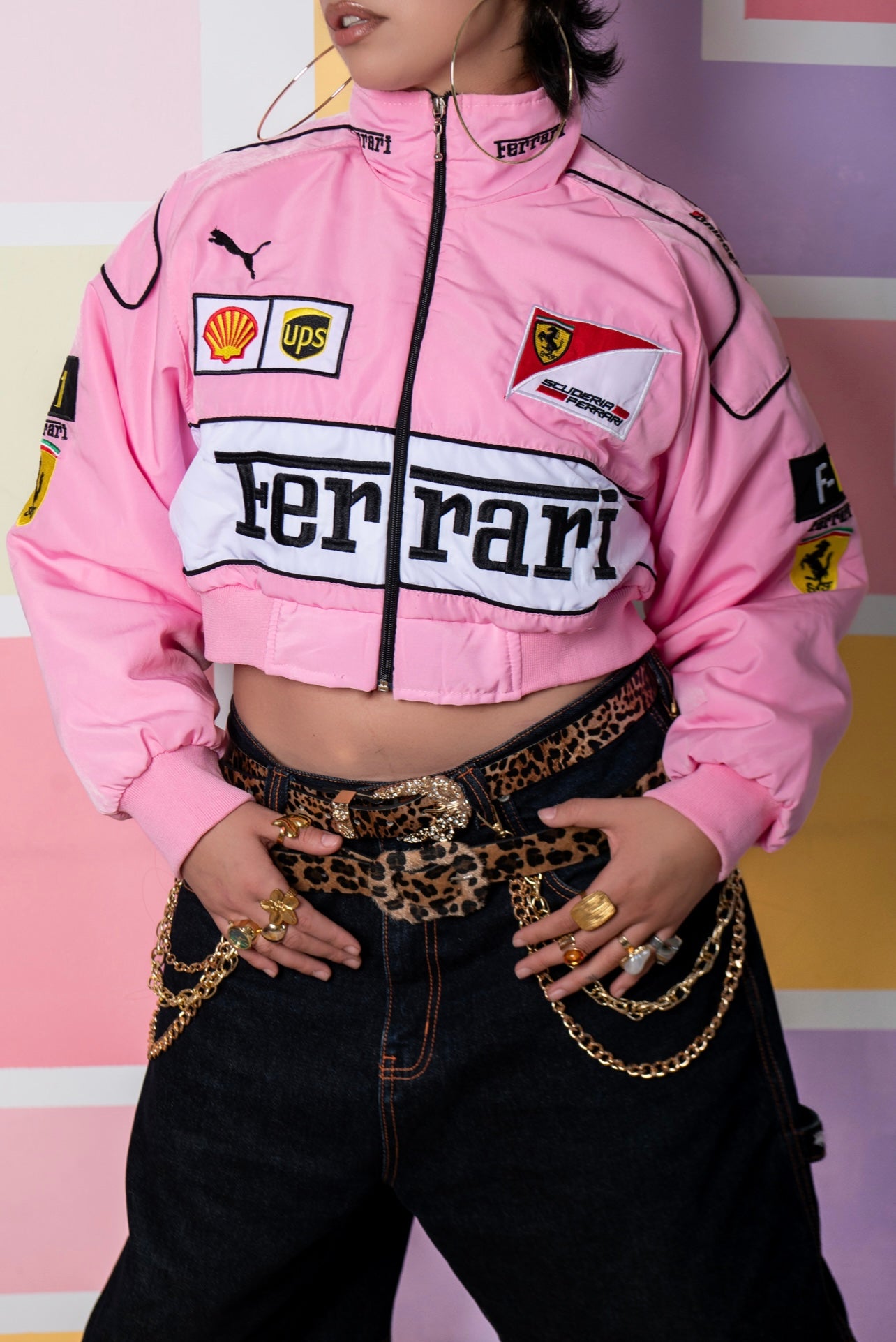 Pink Crop Race Jacket